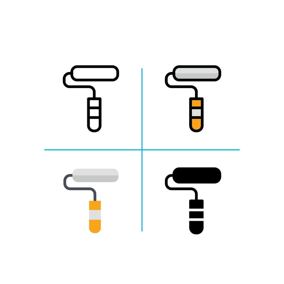 paint roller construction and tools Icon vector