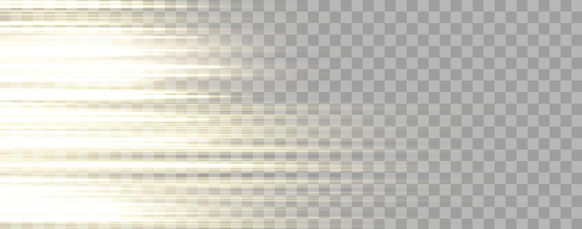 Speed rays, velocity light neon flow, zoom in motion effect, gold glow speed lines, colorful light trails, stripes. vector
