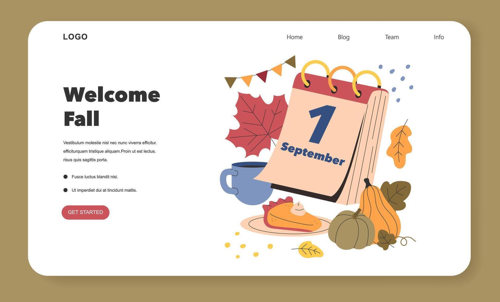 Welcome Fall. Flat Illustration vector