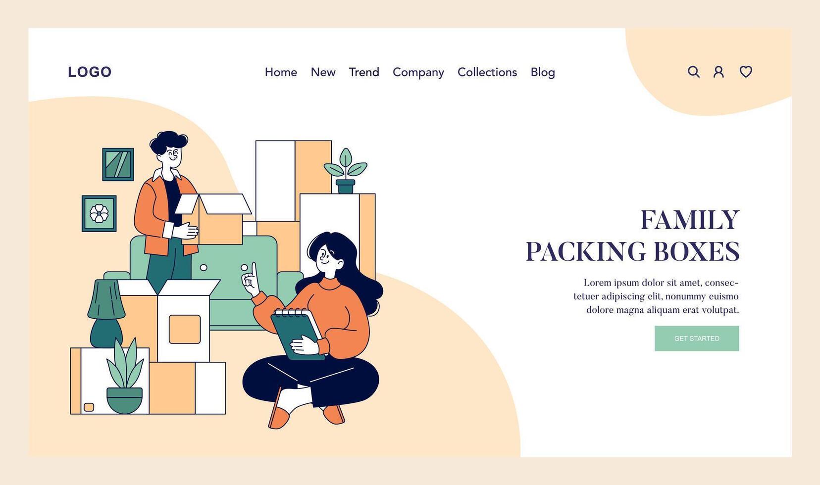 Moving Out. Flat Illustration vector