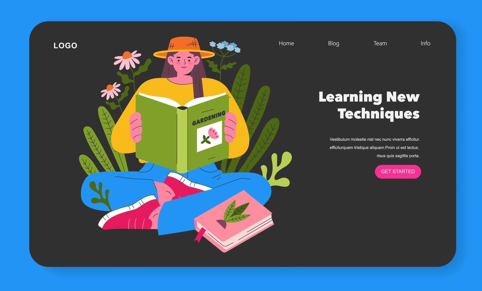 Garden Girl. Flat Illustration vector