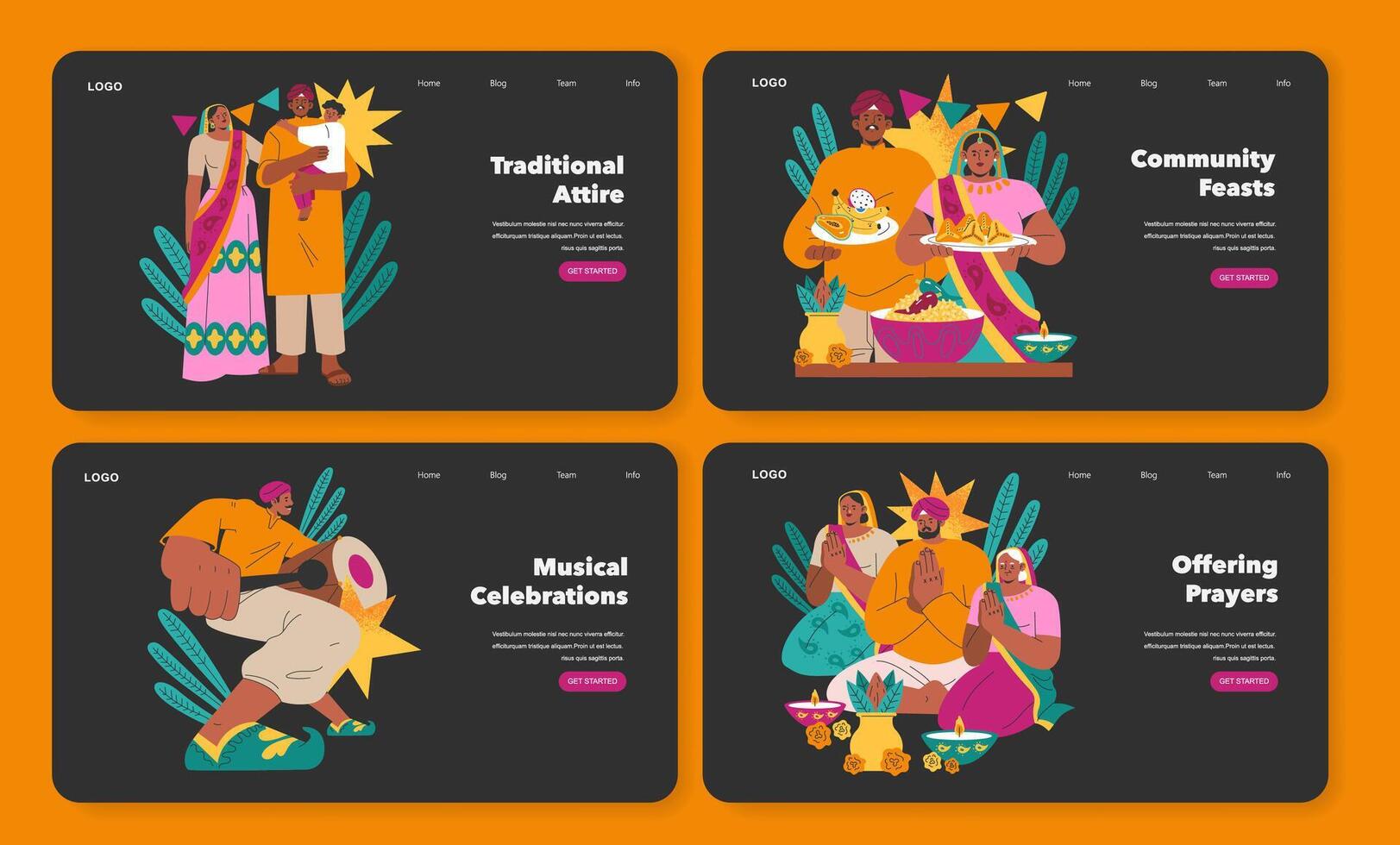 Navaratri. Flat Illustration vector