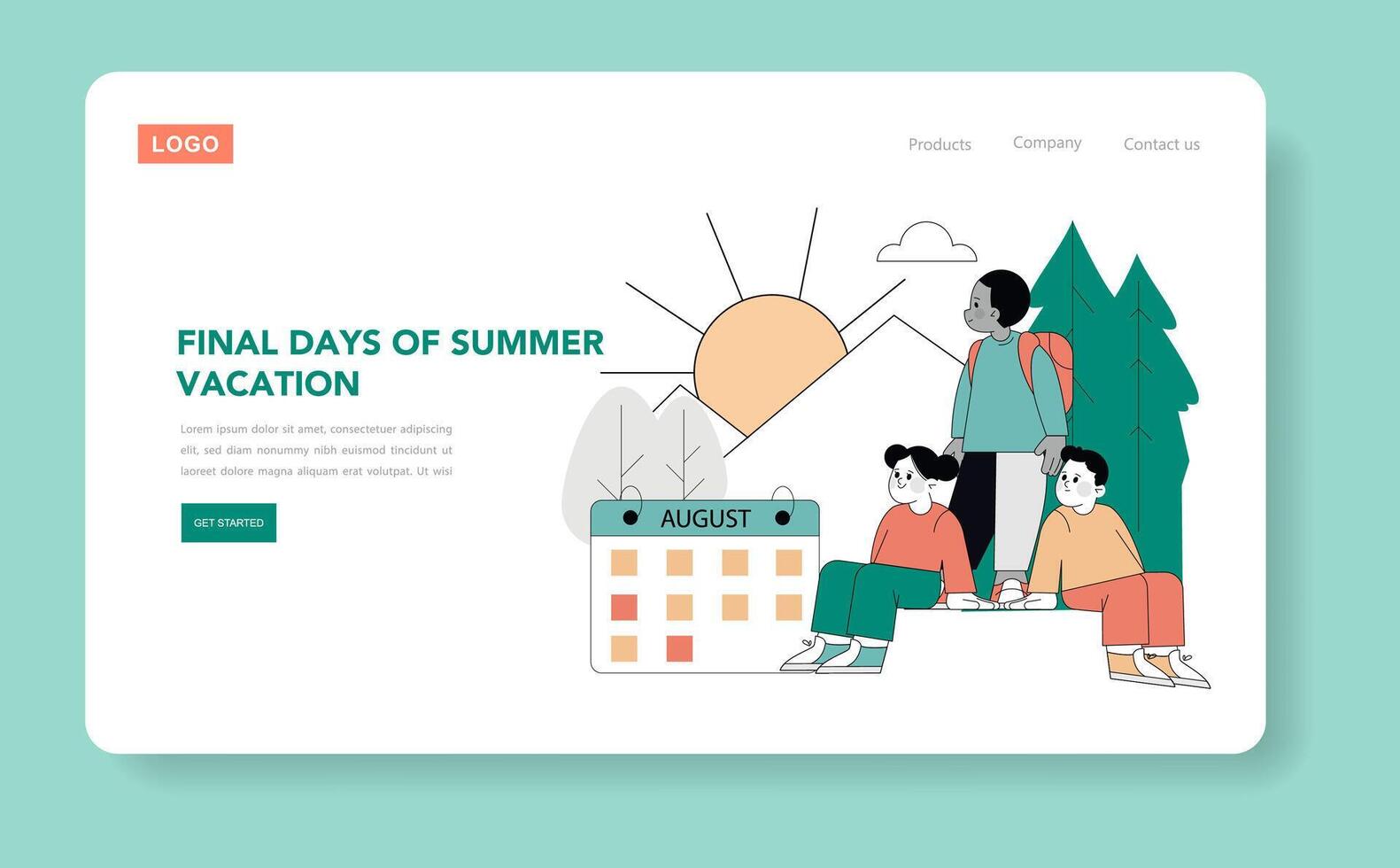 Last Days Of Summer. Flat Illustration vector