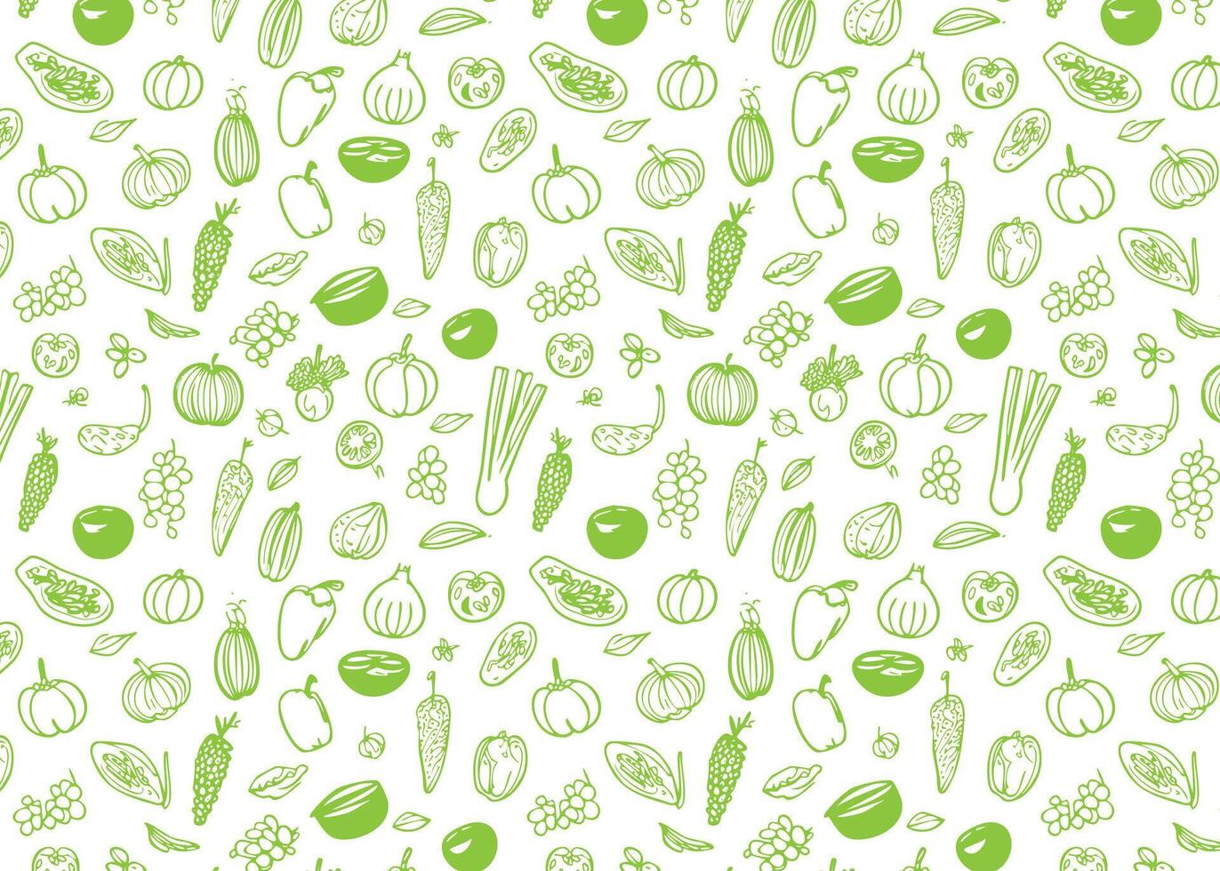 Vegetables seamless pattern. Vegetable hand drawn doodle background illustration. vector