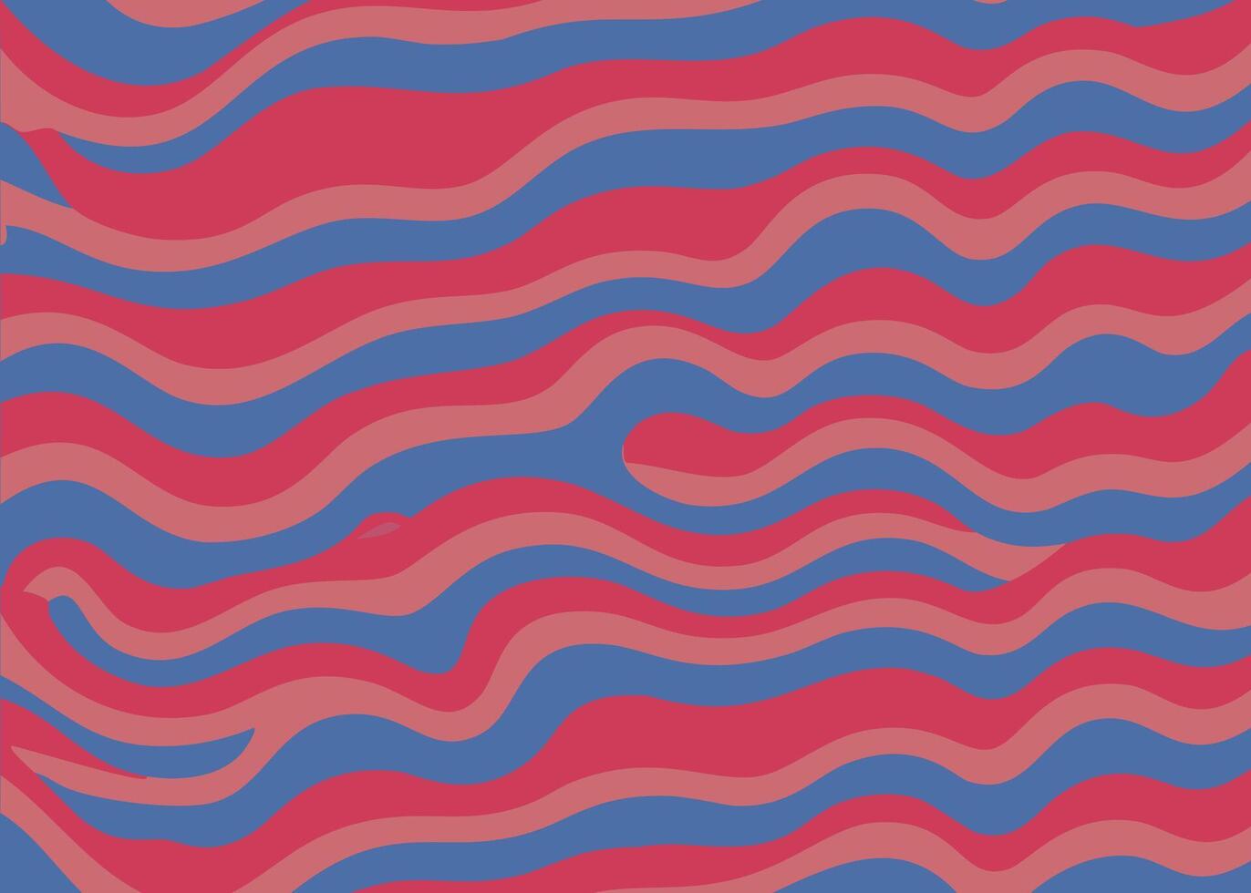 Abstract pattern with wavy lines in red, blue and pink colors vector