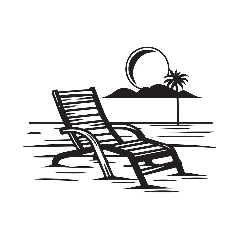 Holidays Beach Lounge Background image Illustration isolated on white background vector