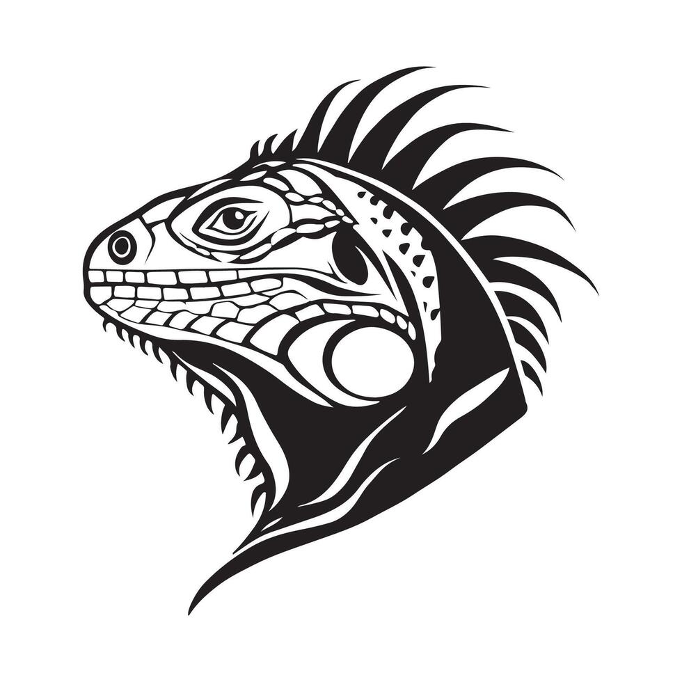Iguana head concept logo graphic design reptile Stock Image vector