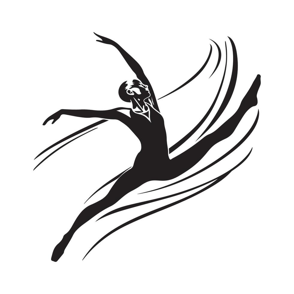Gymnastic Logo Design Template isolated on white background vector