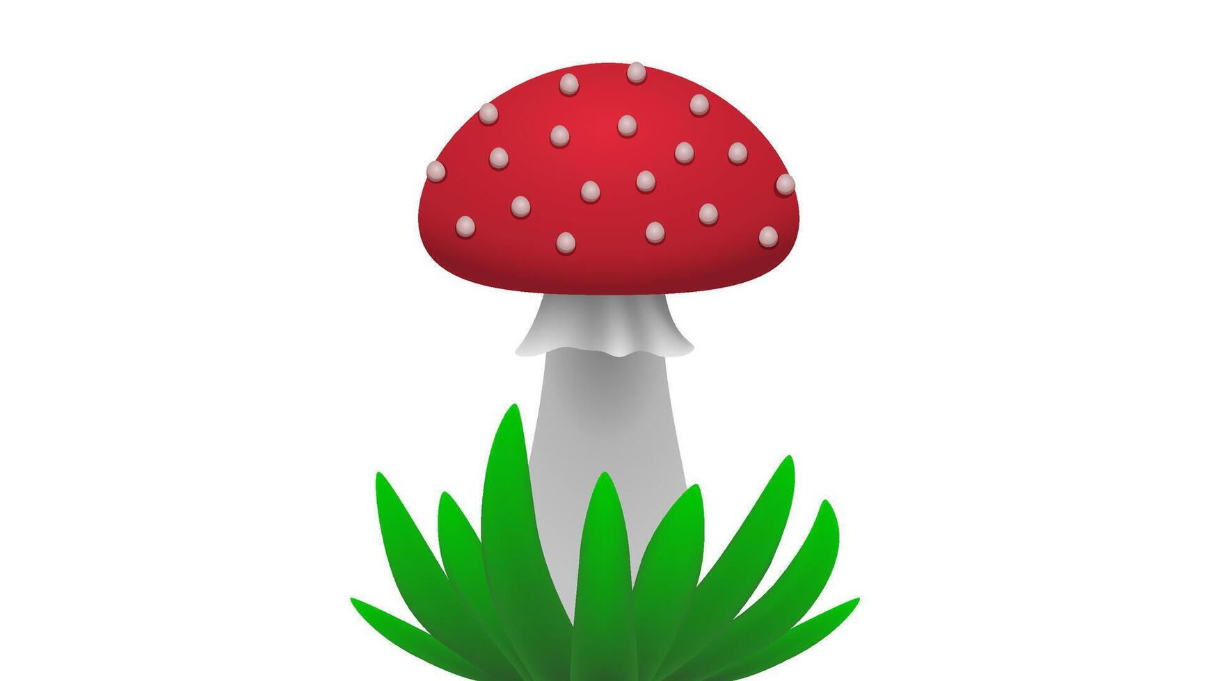 A red fly agaric in the green grass vector