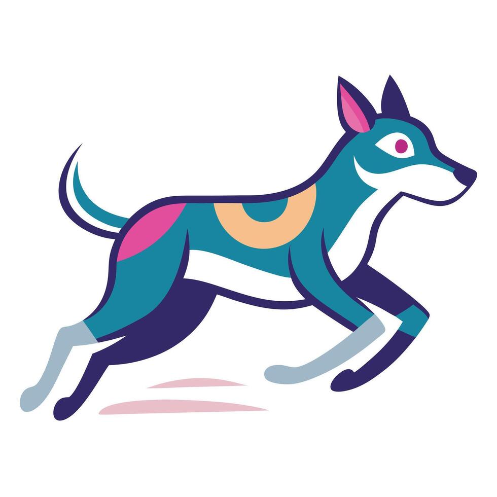 Drever dog runs kawaii vector