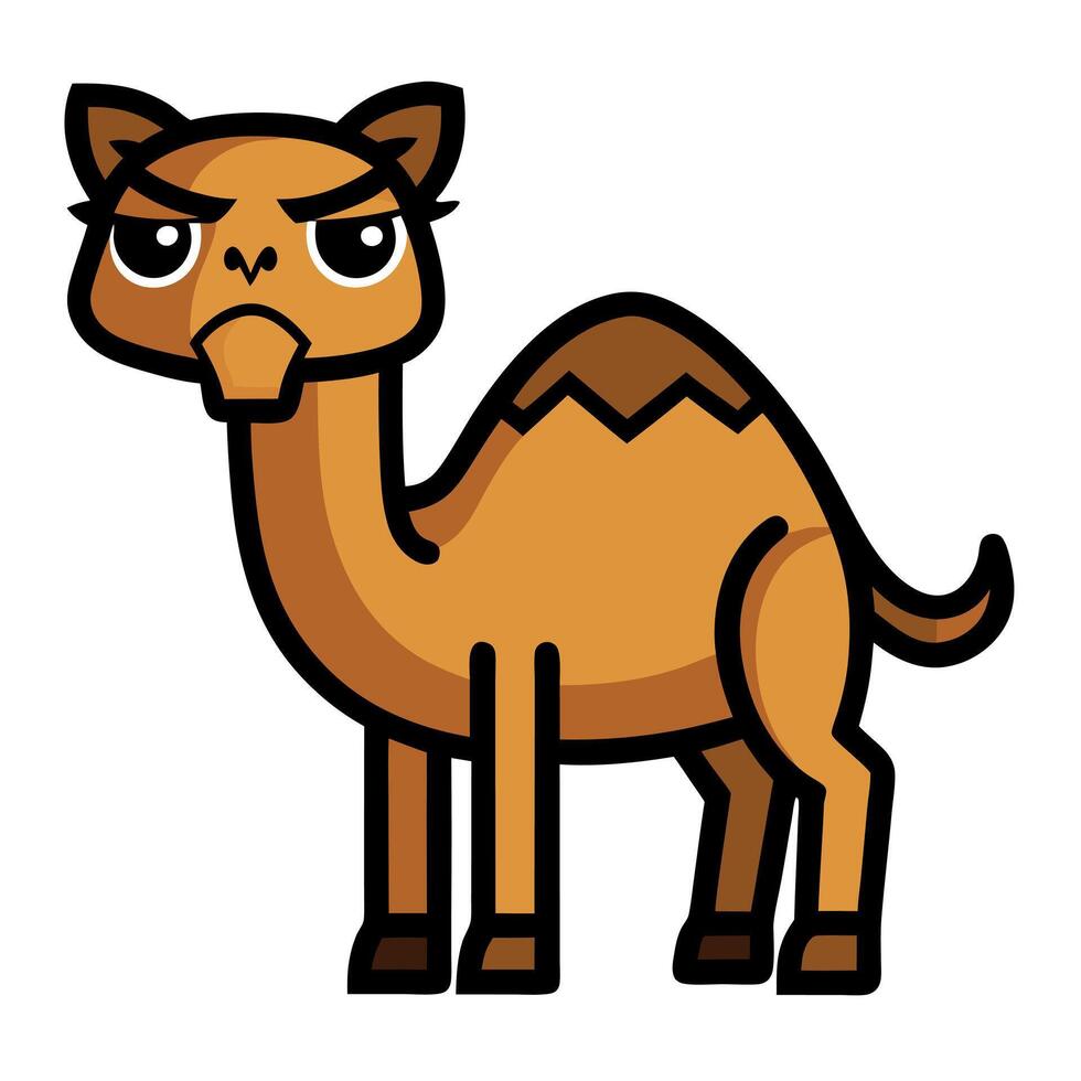 Dromedary Camels camel angry kawaii vector