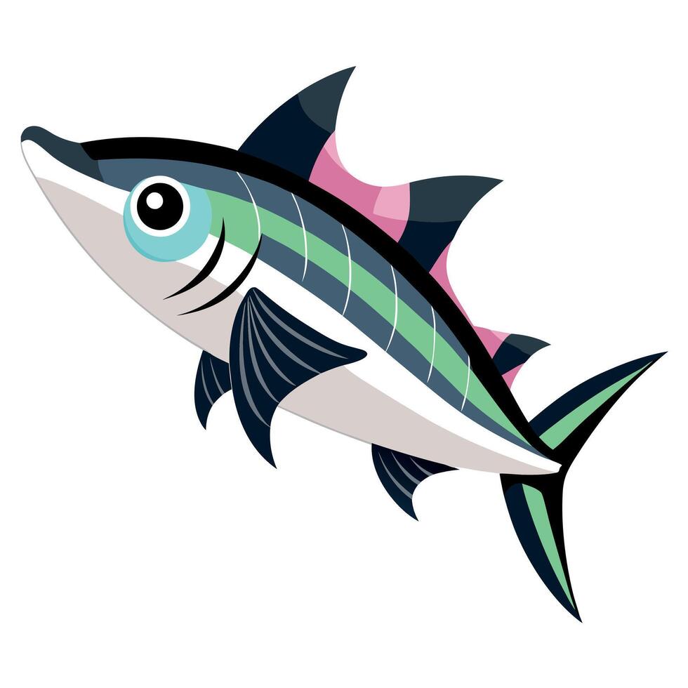 Drum Fish cries kawaii vector