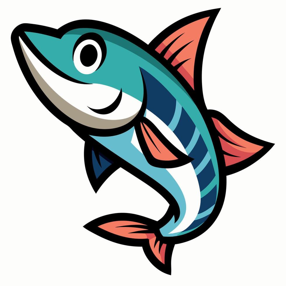 Drum Fish goes kawaii vector