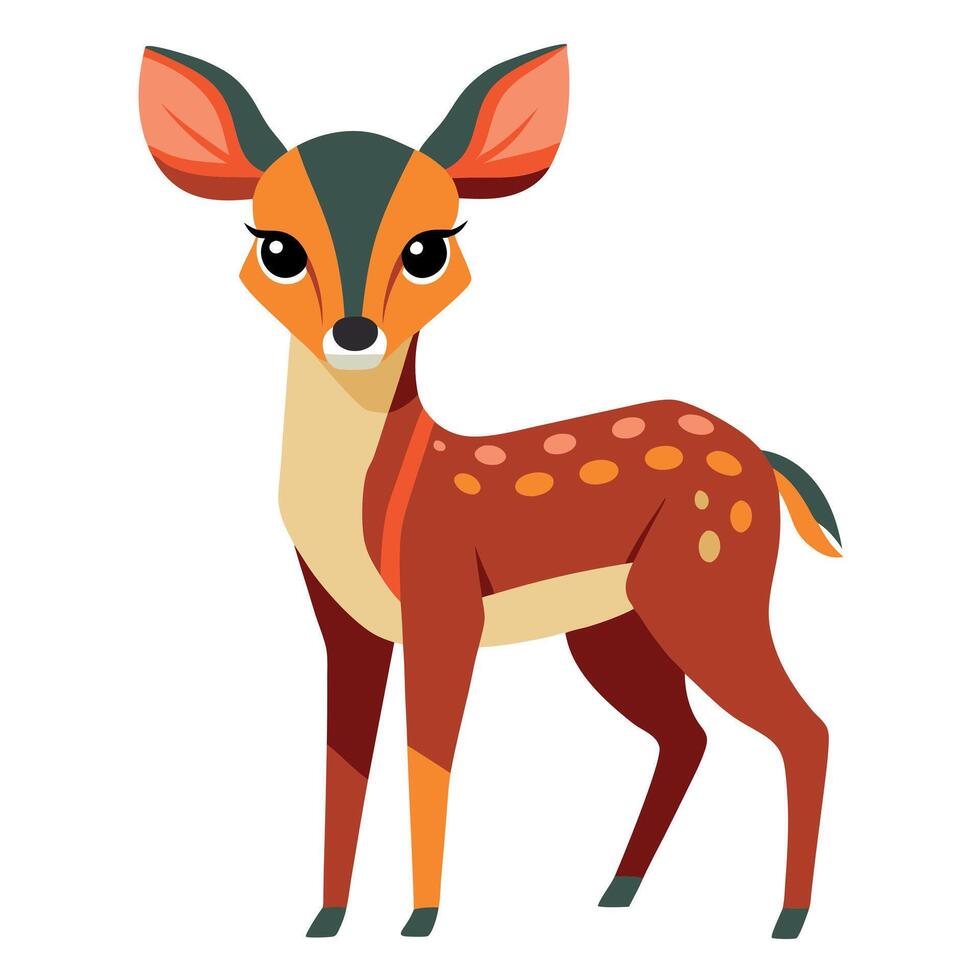 Duiker deer sits kawaii vector