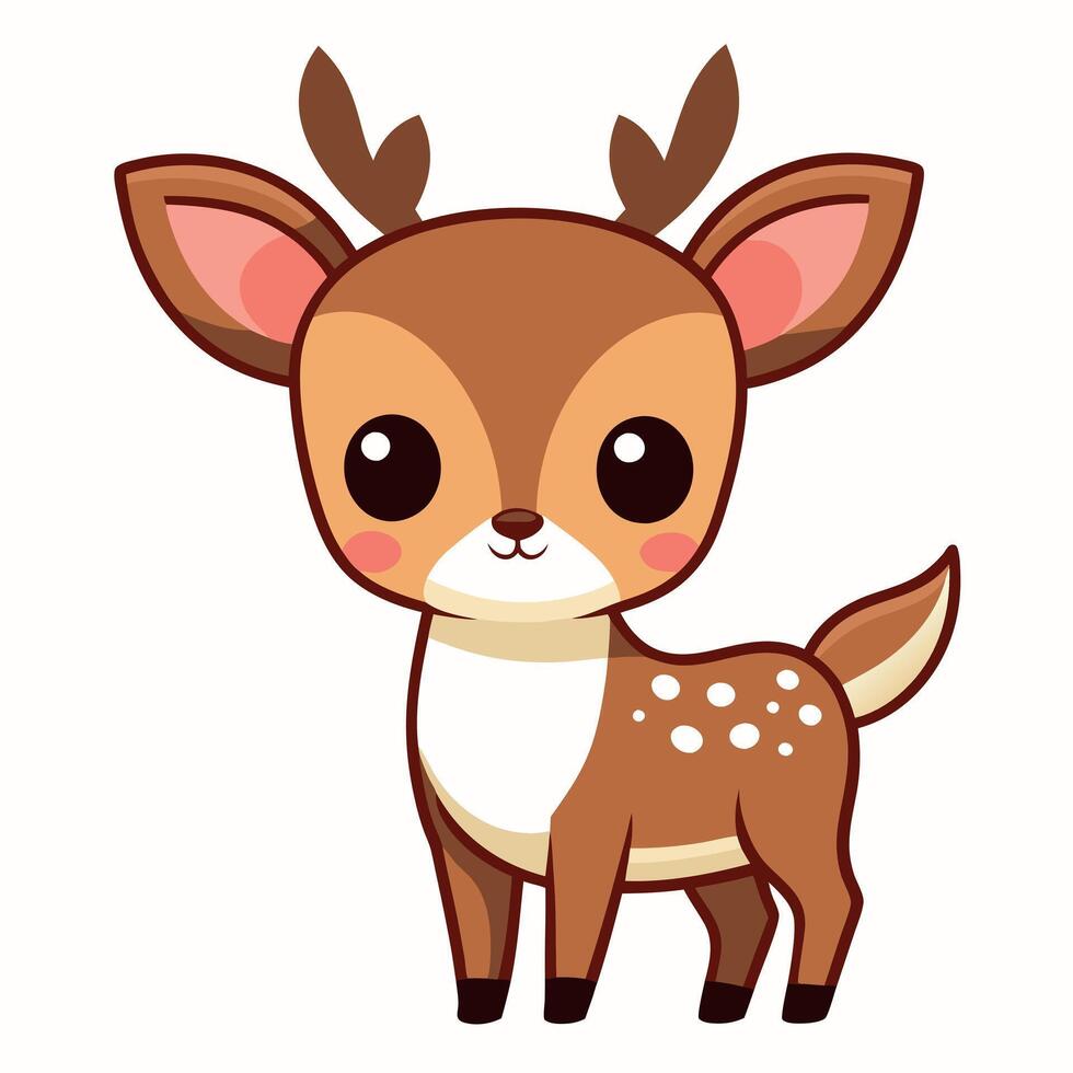Duiker deer screams kawaii vector