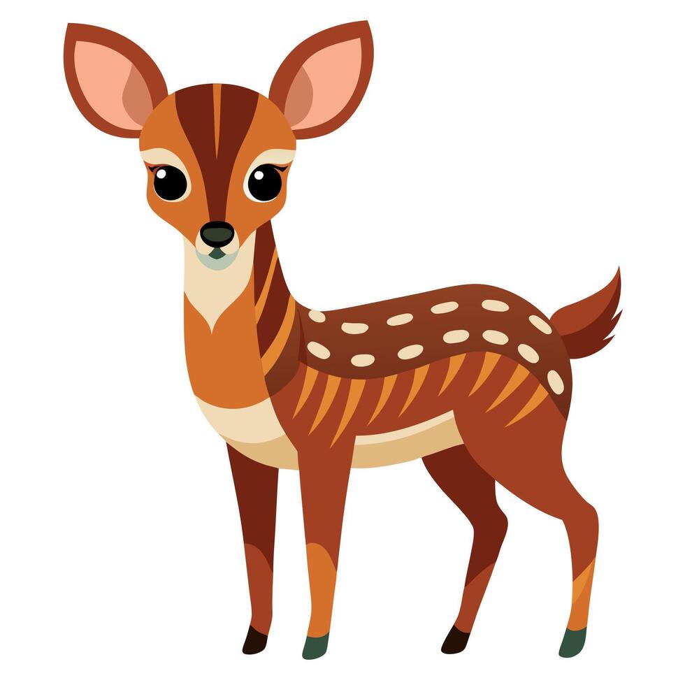 Duiker deer stands kawaii vector