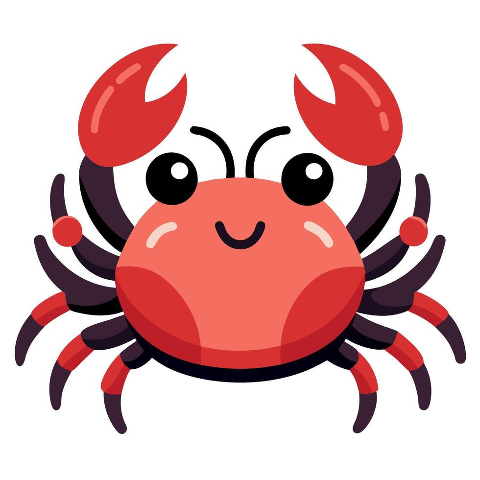 Dungeness Crab runs kawaii vector