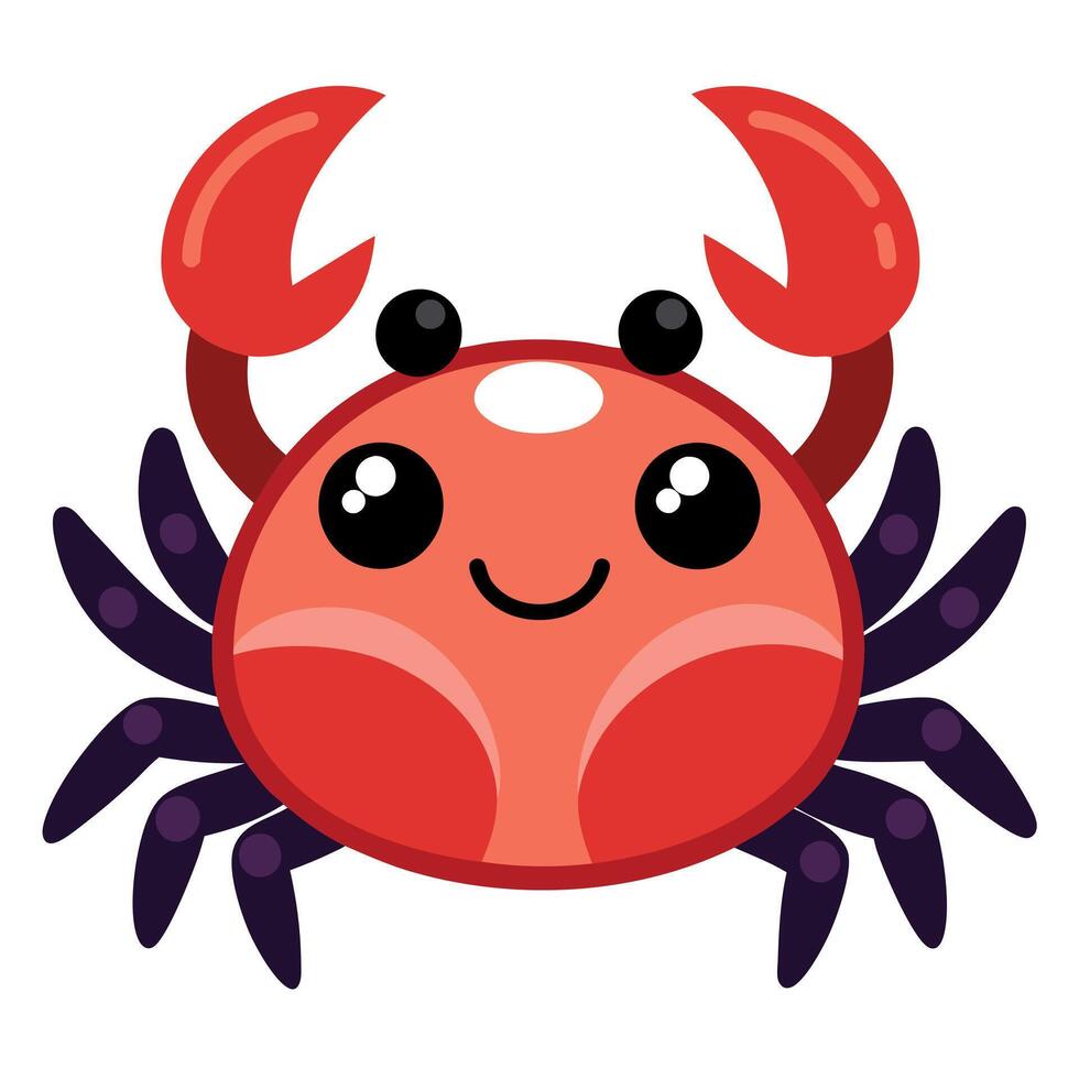 Dungeness Crab stands kawaii vector