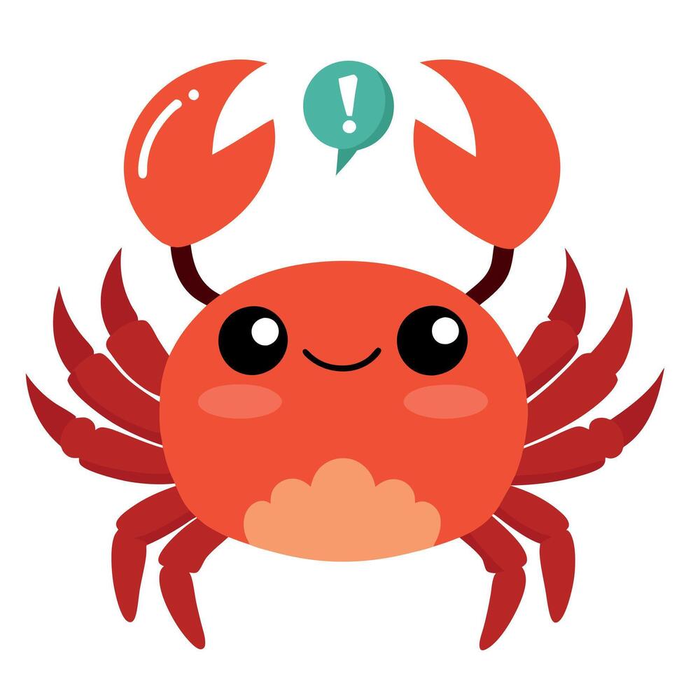 Dungeness Crab speaks kawaii vector