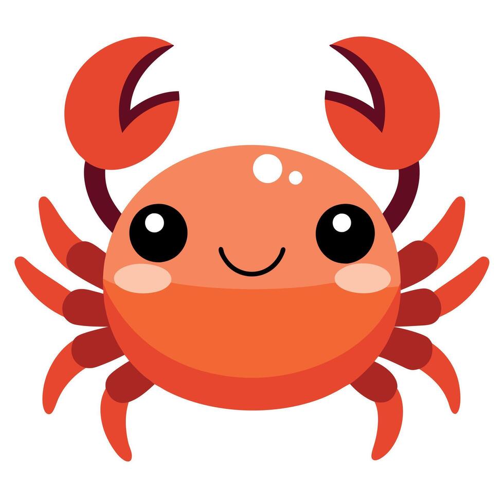 Dungeness Crab walks kawaii vector