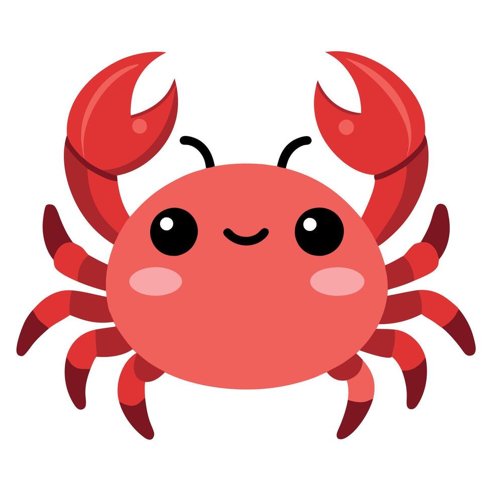 Dungeness Crab sleeps kawaii vector