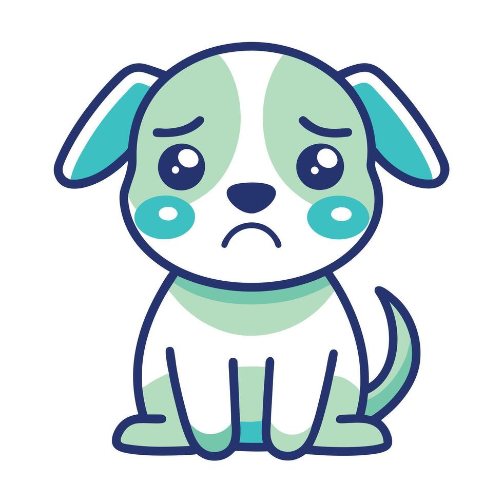 Dunker dog cries kawaii vector