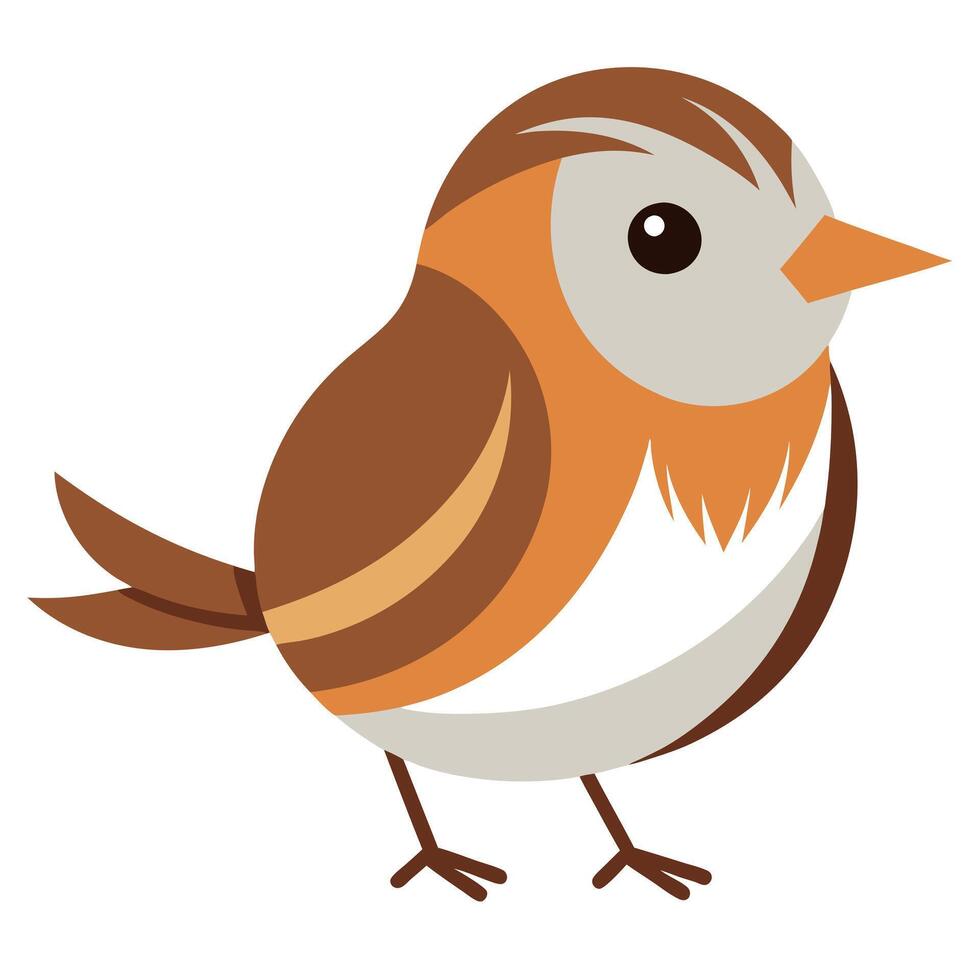 Dunnock bird dancing kawaii vector