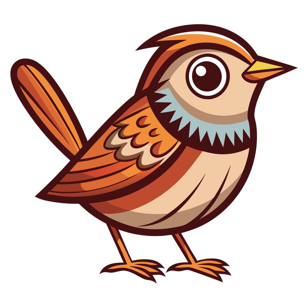 Dunnock bird knocks kawaii vector
