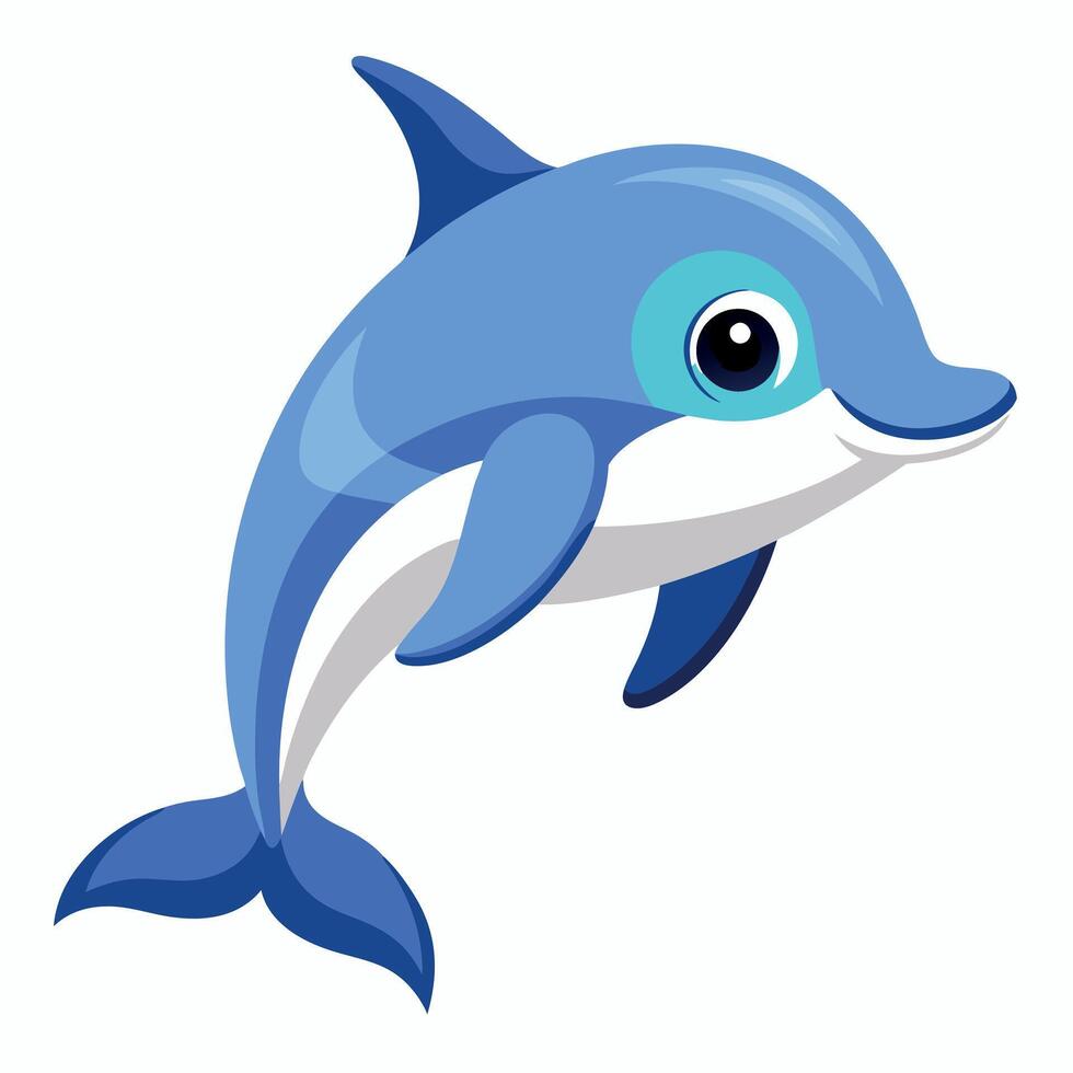 Dusky Dolphin fish sleeps kawaii vector