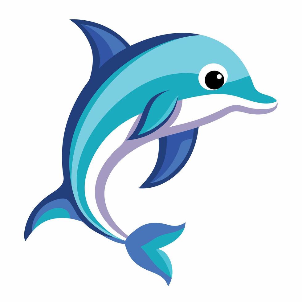 Dusky Dolphin fish screams kawaii vector
