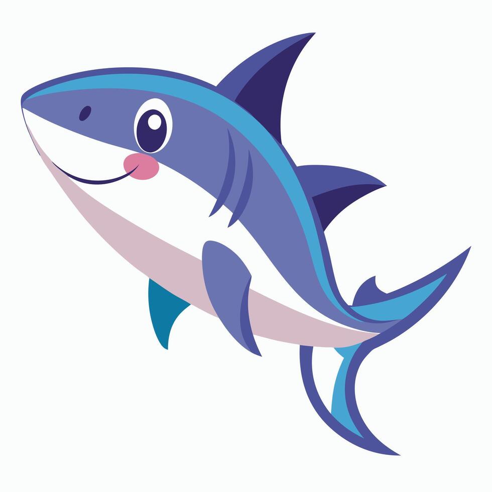 Dusky Shark fish screams kawaii vector
