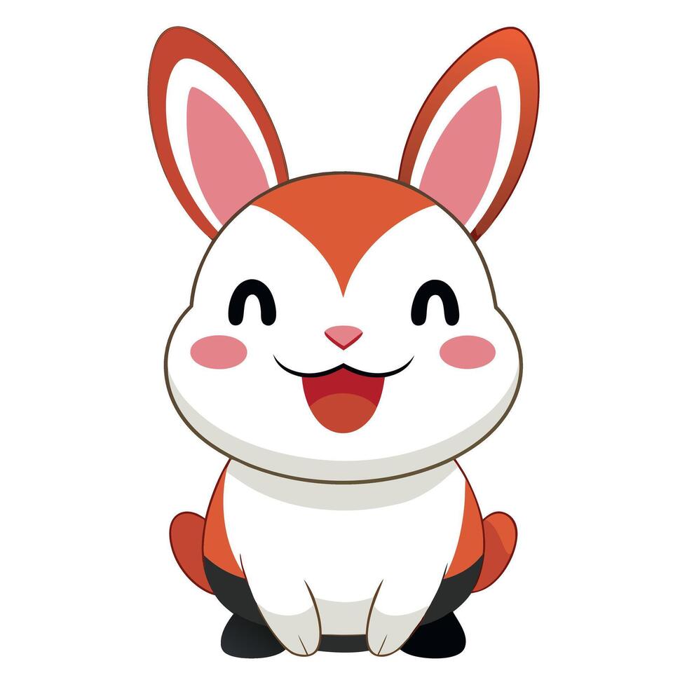 Dutch Rabbit smiles kawaii vector