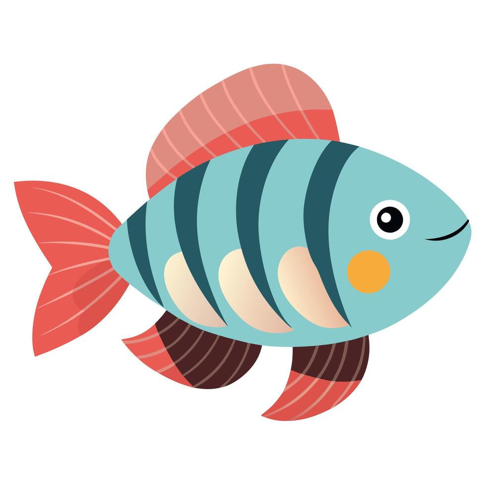 Dwarf Gourami fish knocks kawaii vector