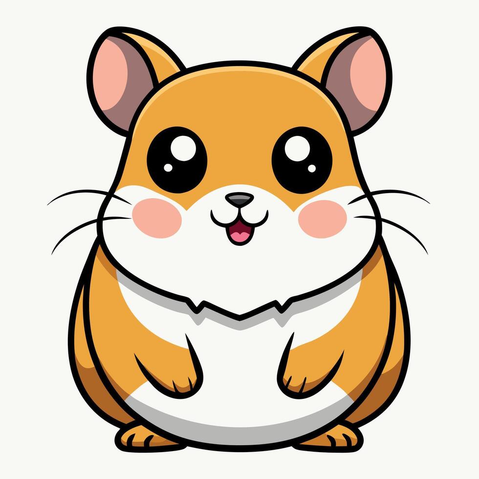 Dwarf Hamster rodent sits kawaii vector