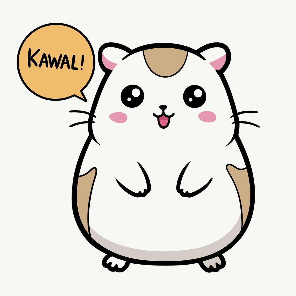 Dwarf Hamster rodent screams kawaii vector