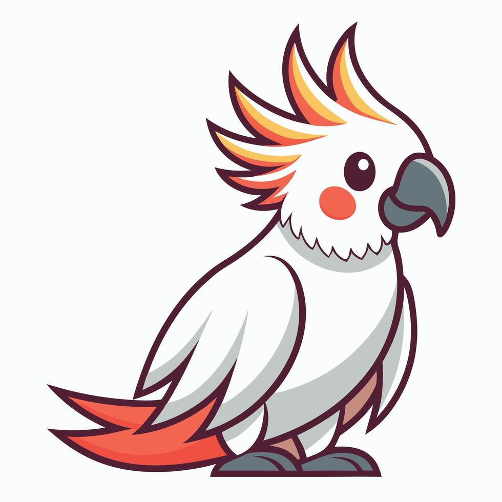 Eagle bird angry kawaii vector