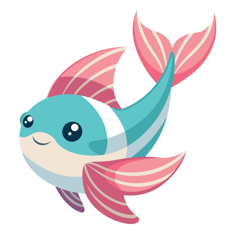 Eagle Ray fish smiles kawaii vector