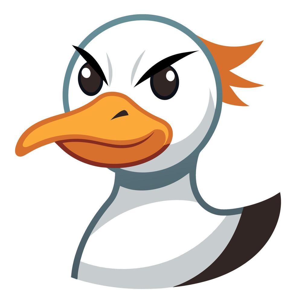 Eared Grebe duck angry kawaii vector