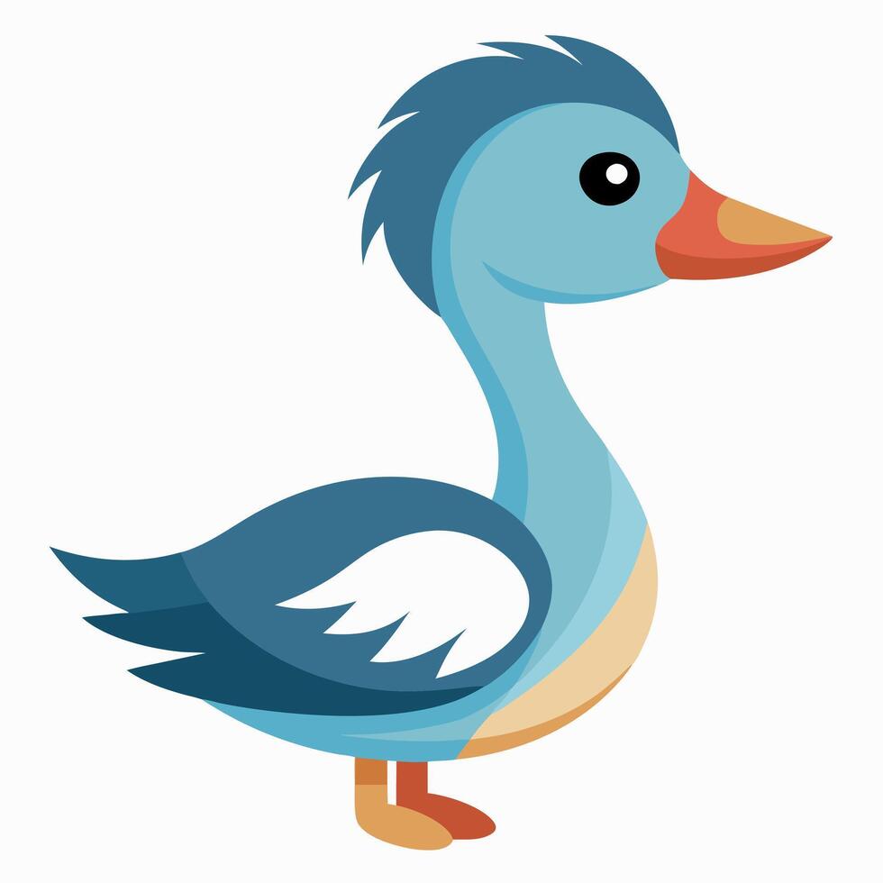 Eared Grebe duck goes kawaii vector