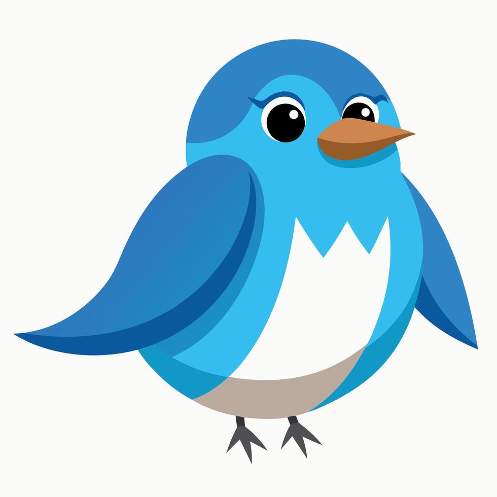 Eastern Bluebird bird looks kawaii vector
