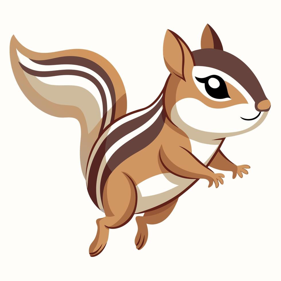 Eastern Chipmunk rodent flies kawaii vector