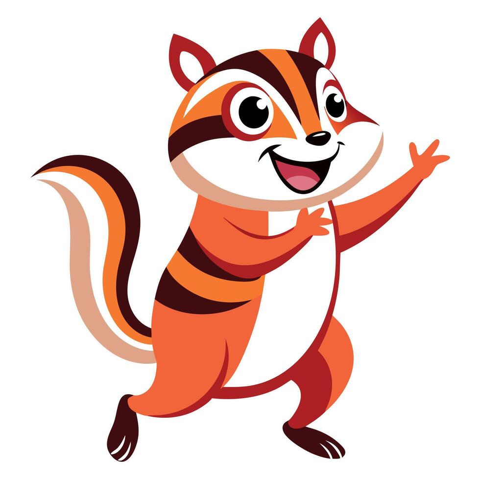 Eastern Chipmunk rodent dancing kawaii vector