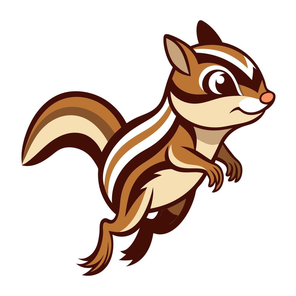 Eastern Chipmunk rodent jumps kawaii vector