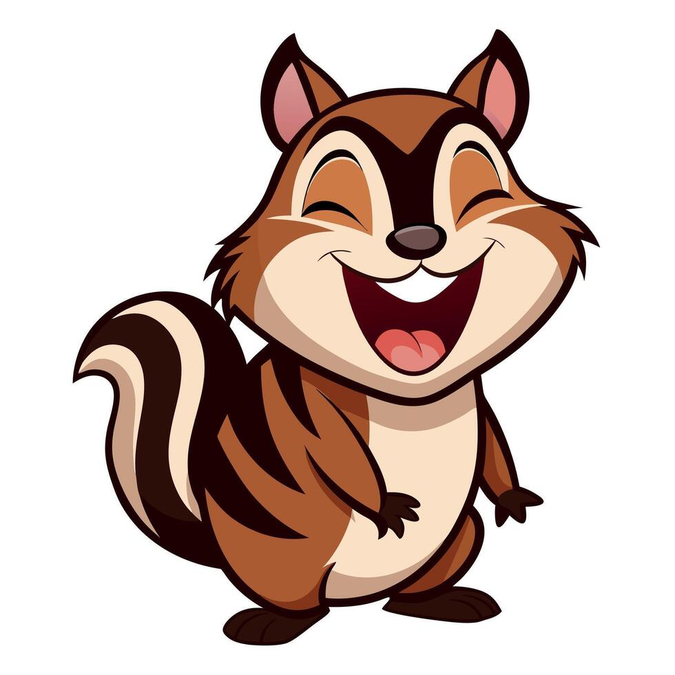 Eastern Chipmunk rodent laughs kawaii vector