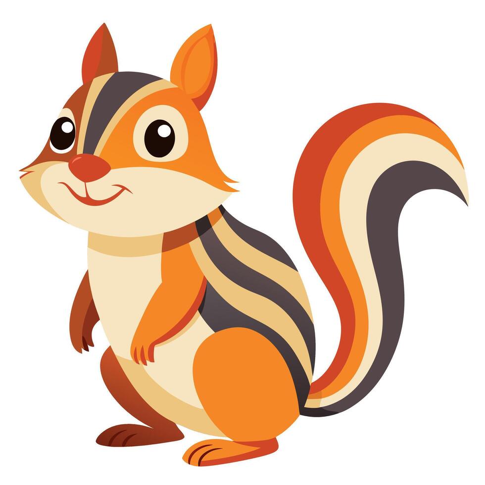 Eastern Chipmunk rodent learns kawaii vector