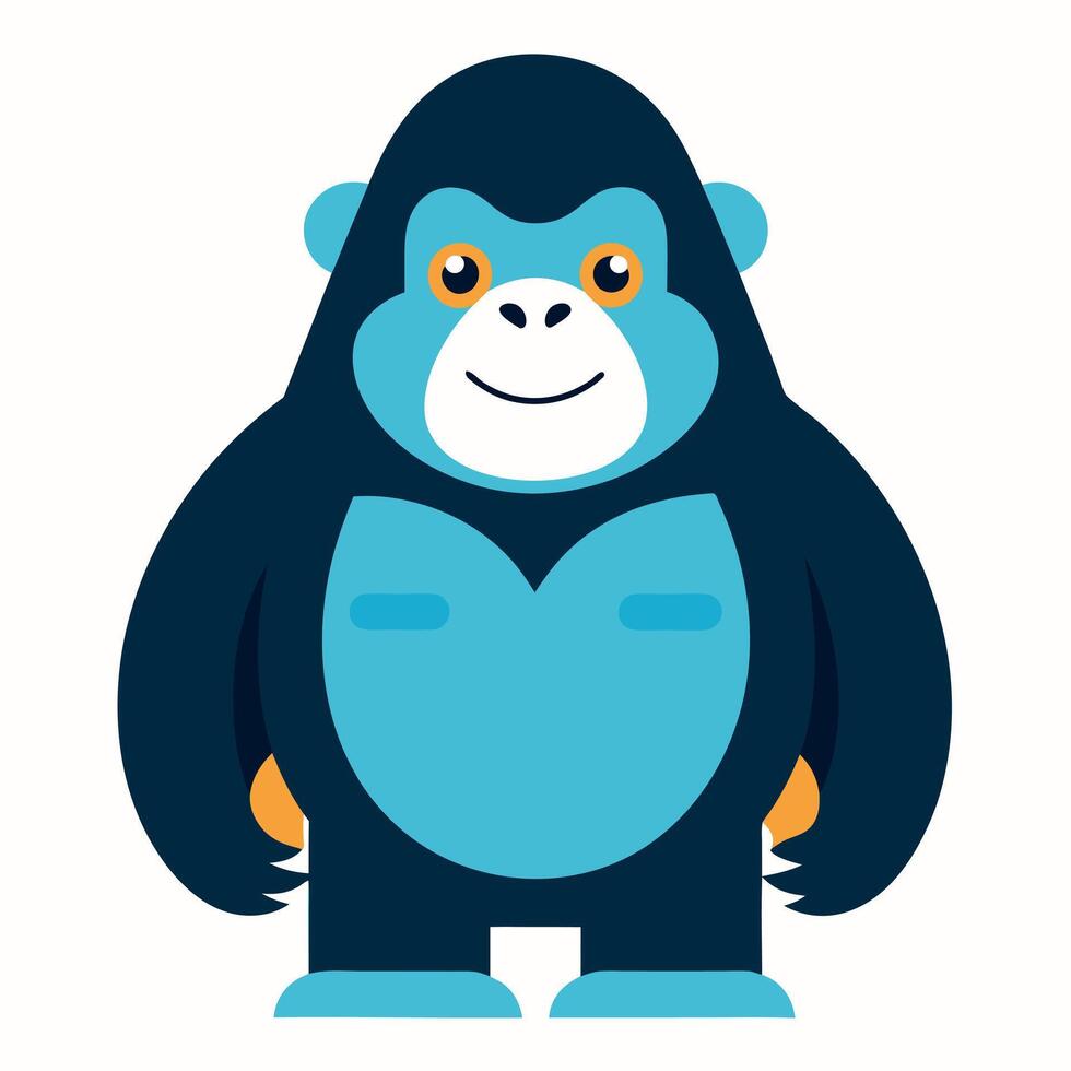 Eastern Gorilla monkey goes kawaii vector