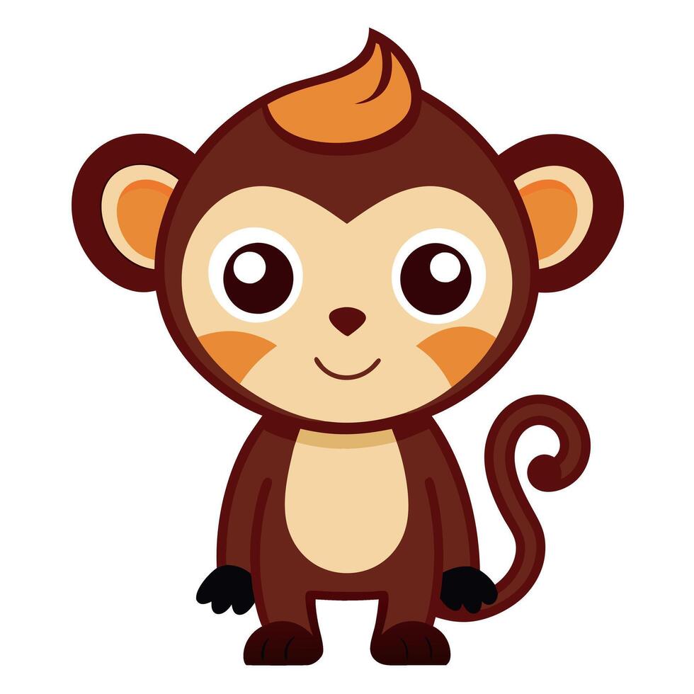 Eastern Gorilla monkey knocks kawaii vector