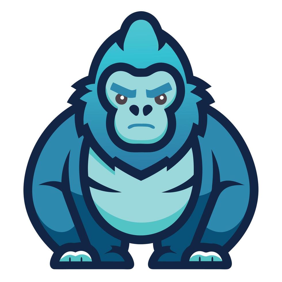 Eastern Gorilla monkey jumps kawaii vector