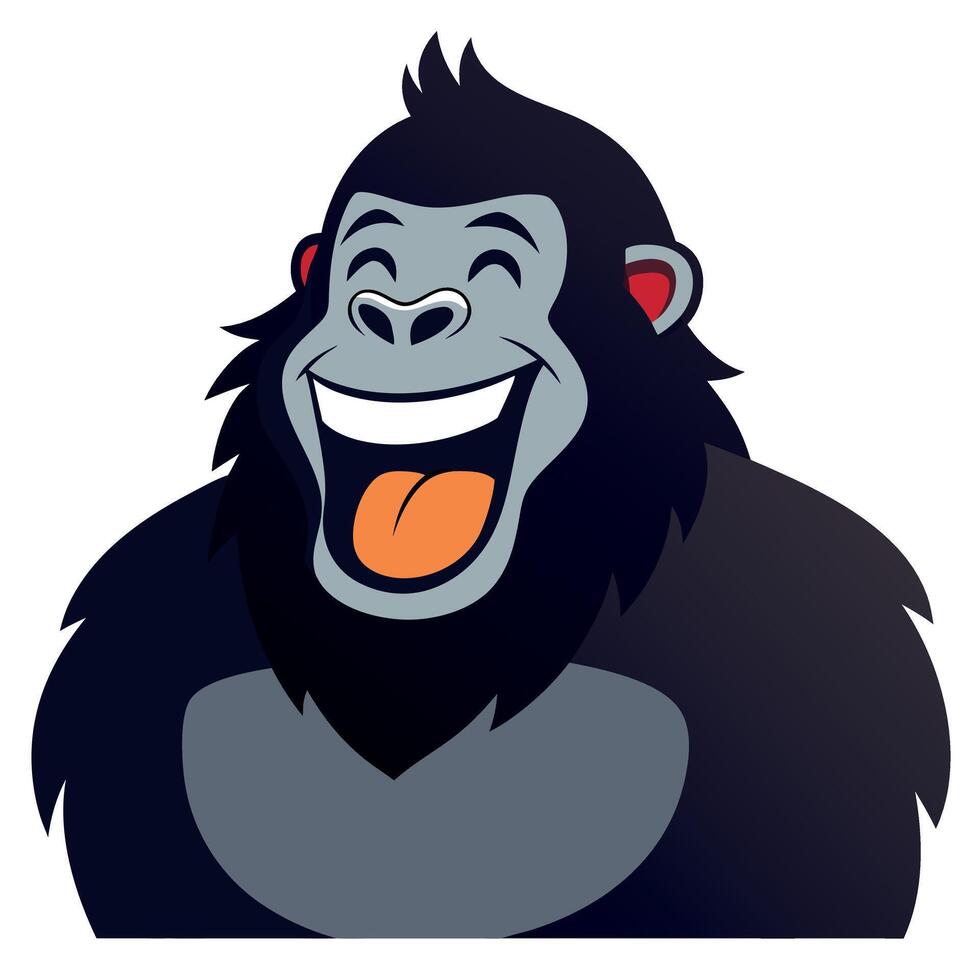 Eastern Gorilla monkey laughs kawaii vector
