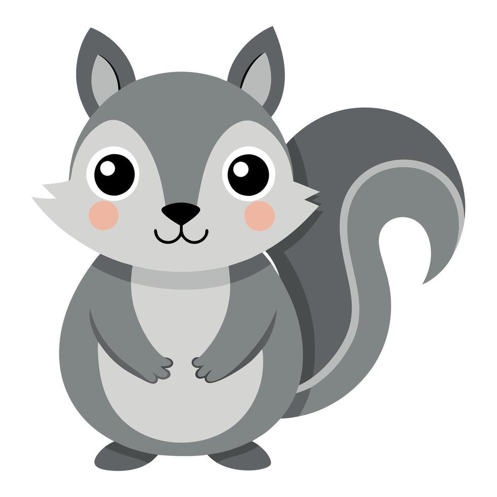Eastern Gray Squirrel looks kawaii vector